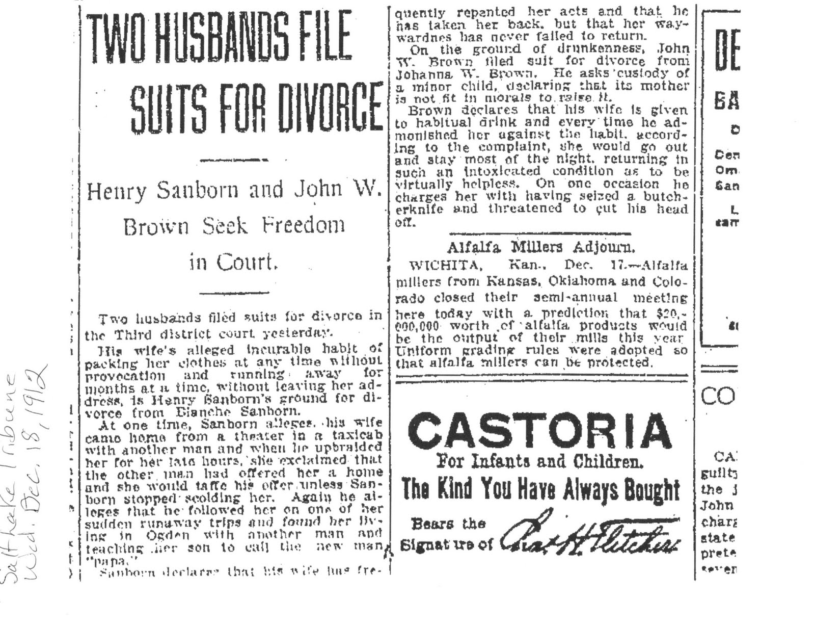 Ancestral Ties Henry Sanborn's death. 191415 Newspaper account.
