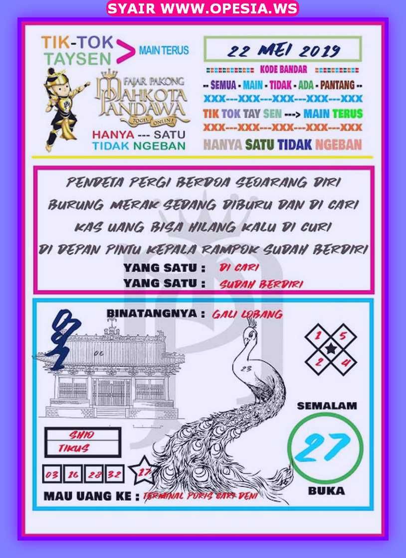 Kode Syair Hk Rabu 22 Mei 2019 - Gosyair Sedia Kode Syair Sgp Ada Kode Syair  Hk
