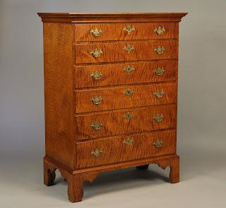 Tall Chest of Drawers made of Tiger Maple