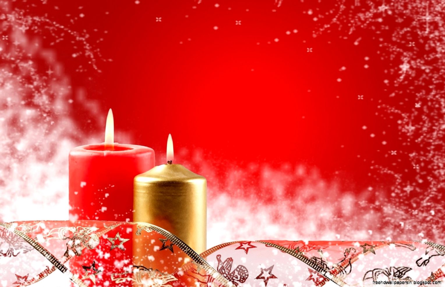Two Christmas Candles HD desktop wallpaper  Widescreen  High