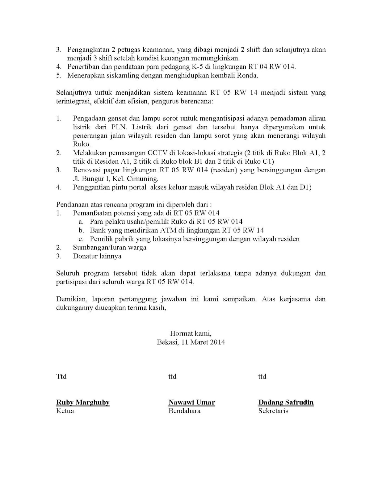 FIVE FOURTEEN Laporan Pertanggung Jawaban Pembangunan Pos