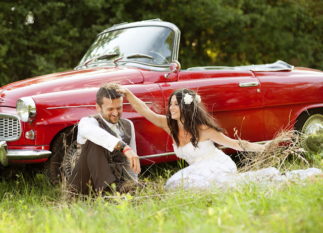 Classic Car Wedding Photography Shoot- Rustic 4 Weddings- Church House Woodworks