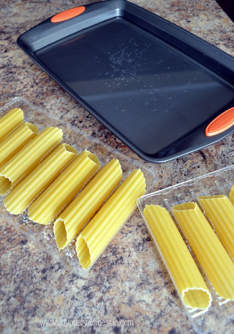 Joyously Domestic Easy Weeknight String CheeseStuffed Manicotti