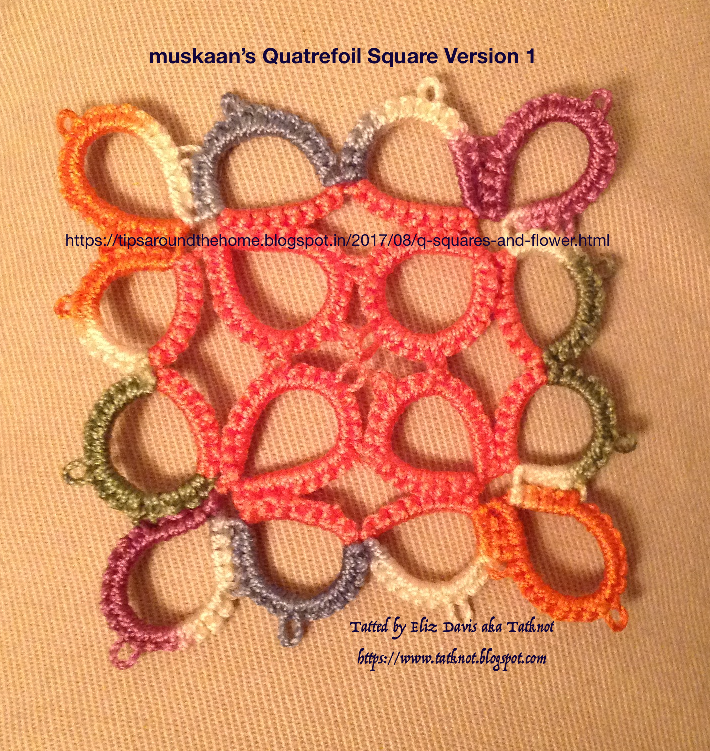 Tatting We make lace with lots of little knots! Muskaan's Quatrefoil