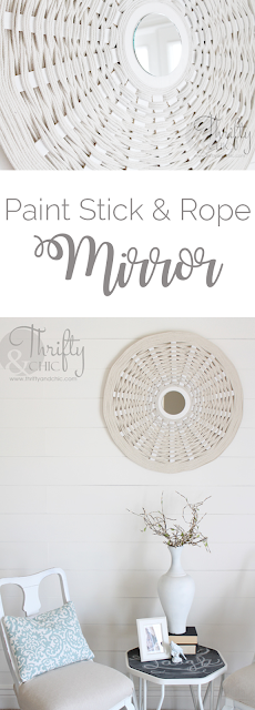 DIY Mirror made from paint sticks and rope! Boho style mirror tutorial
