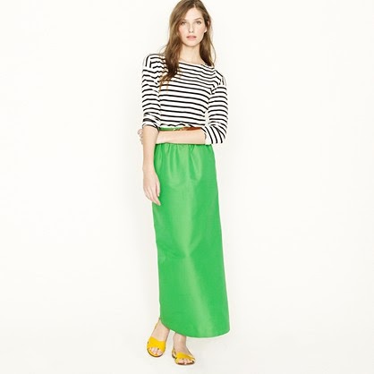 J Crew Emerald Maxi Skirt | South Molton St Style