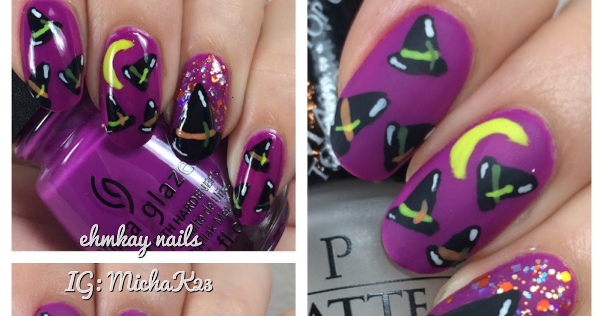 Ehmkay Nails Witch Hats Halloween Nail Art