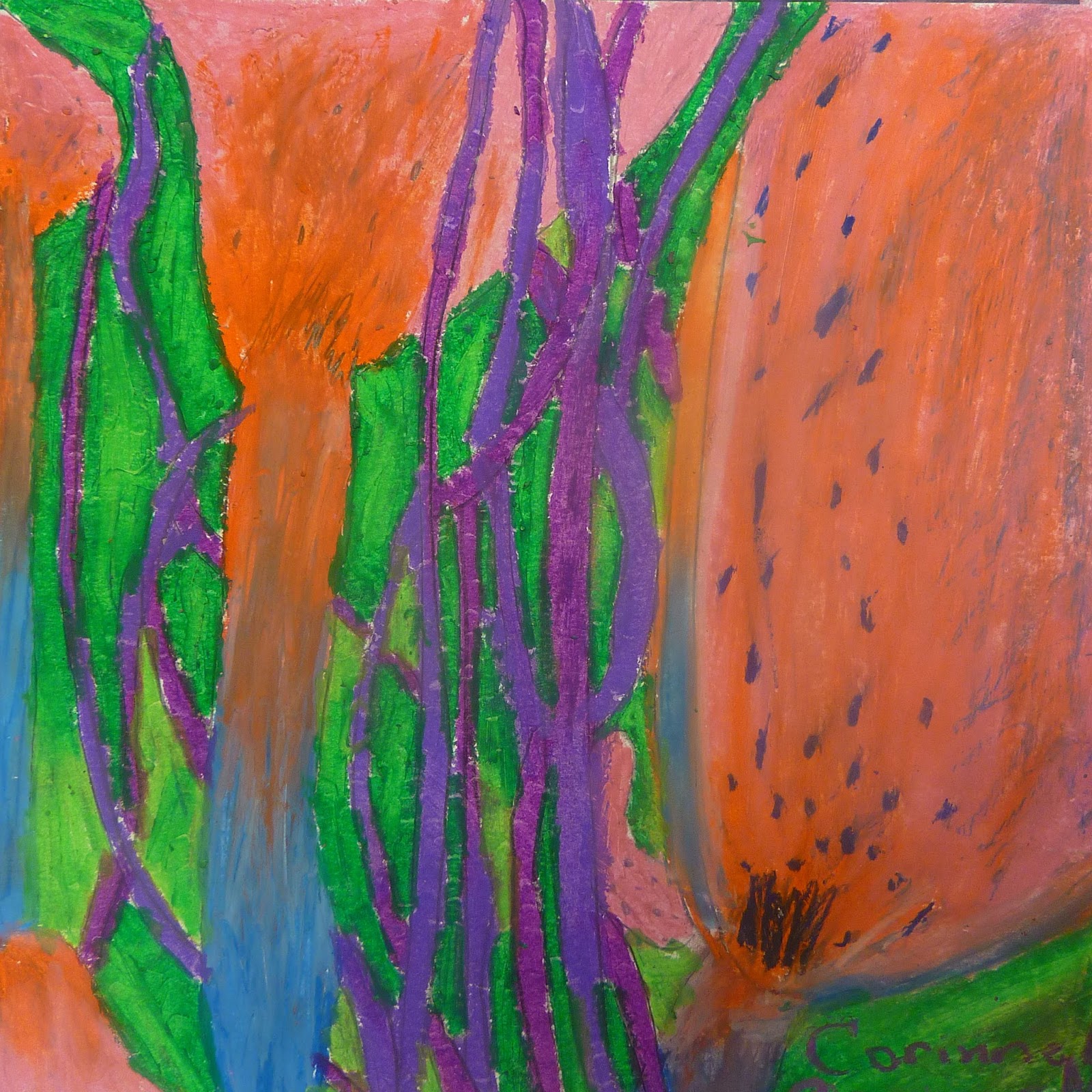 P. C. K. Art Room Sixth Grade Abstract Oil Pastel