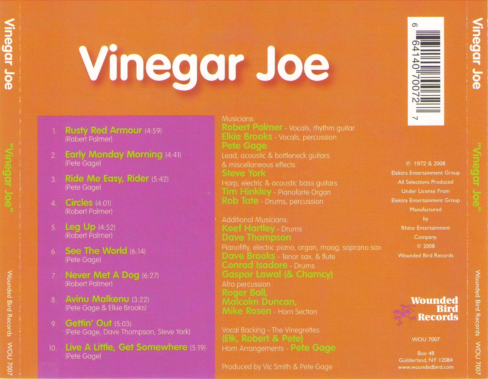 1972 Vinegar Joe Vinegar Joe Rockronología