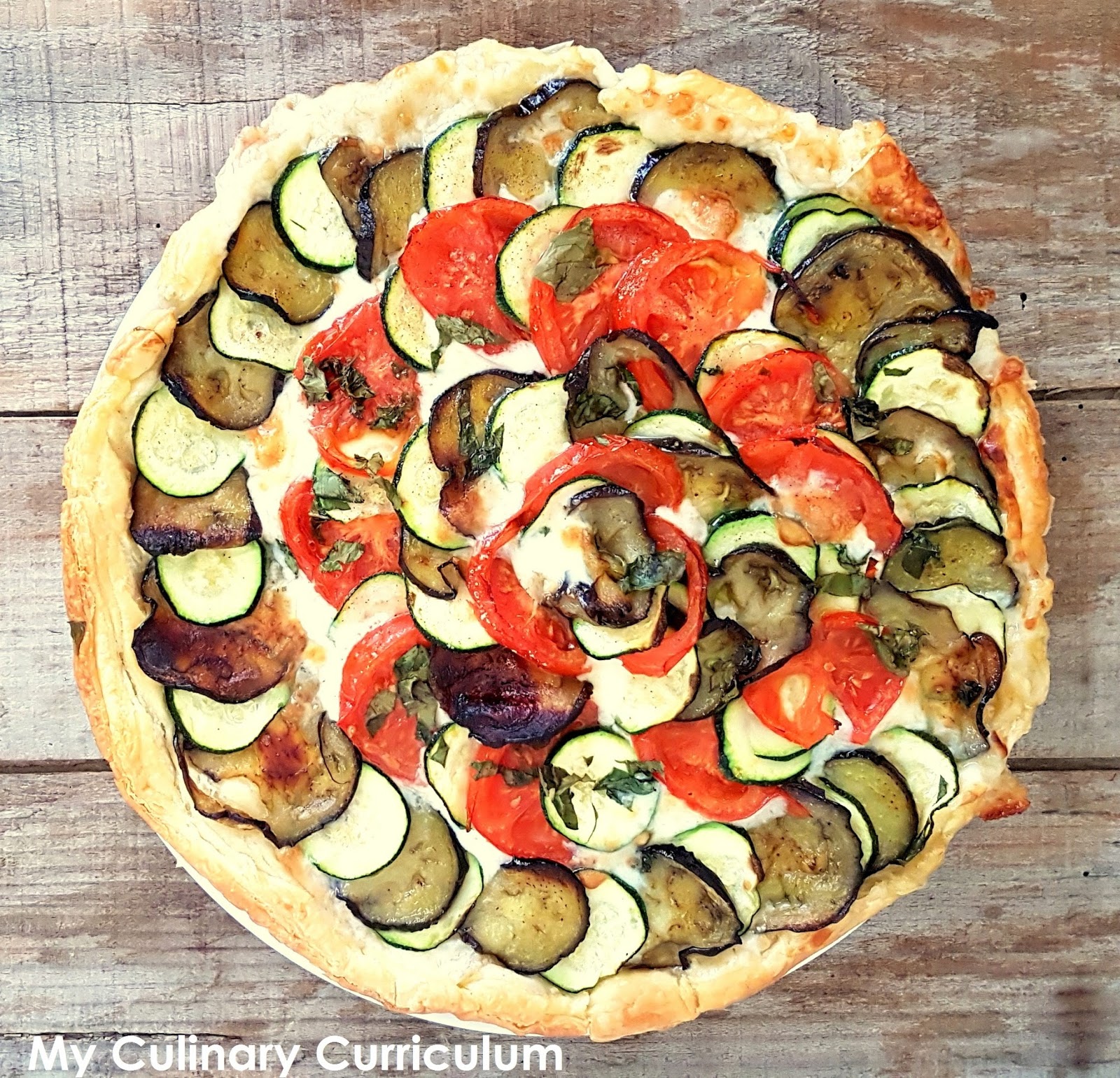 My Culinary Curriculum Tarte façon tian (aubergines, courgettes