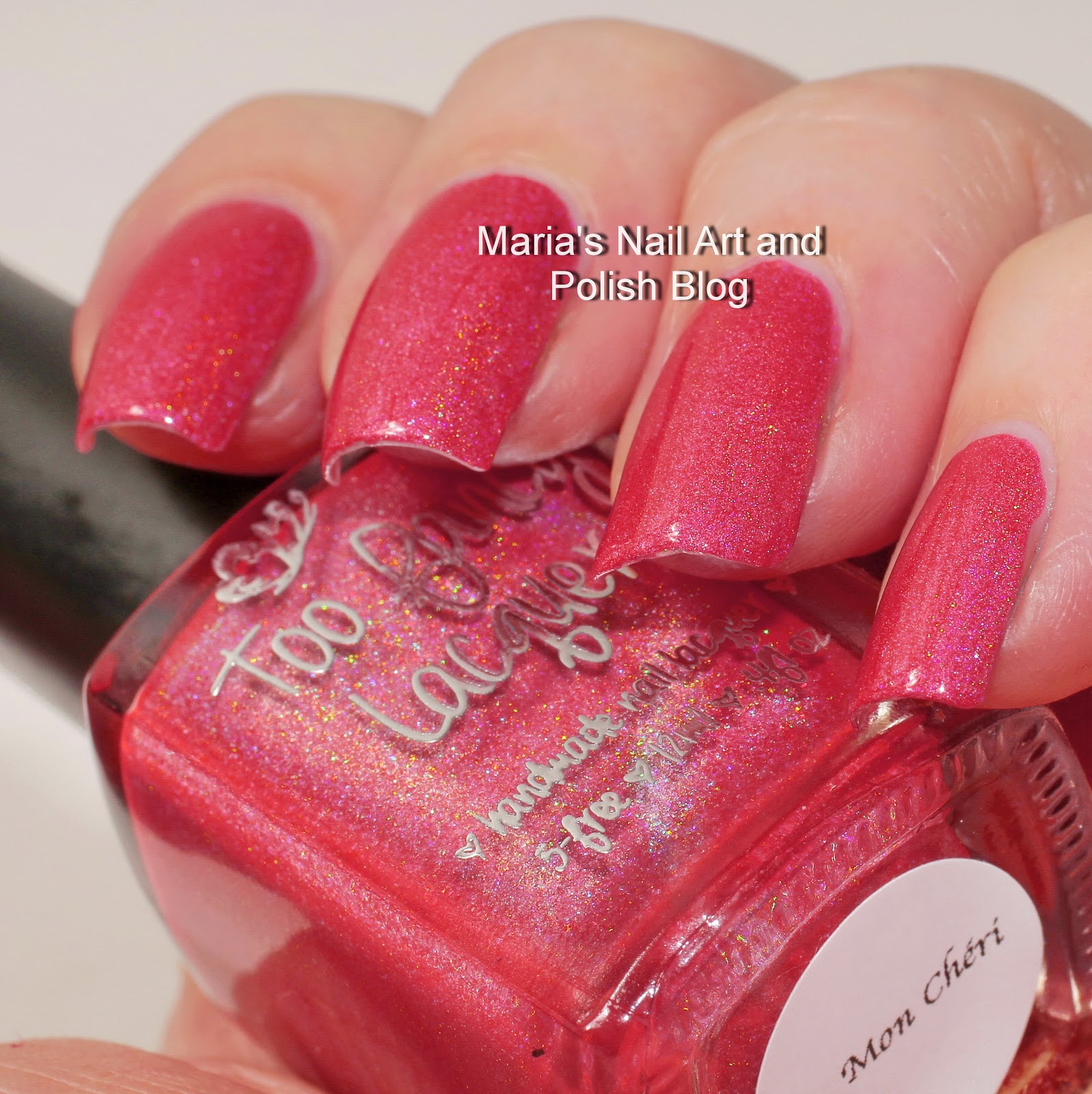 Marias Nail Art and Polish Blog Too Fancy Lacquer Mon Cheri swatches