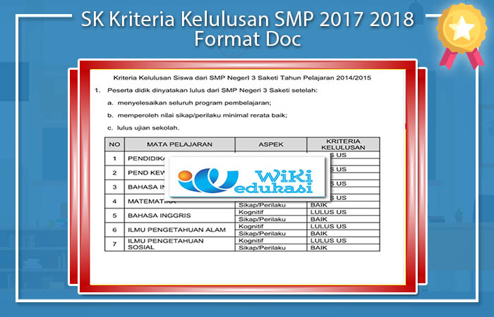 SK Kriteria Kelulusan SMP 2017 2018 Format Doc SK Kriteria Kelulusan SMP 2017