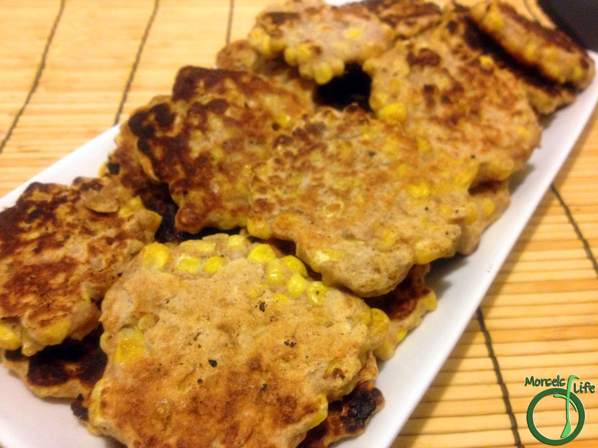 Morsels of Life - Corn Fritters - Quick and simple corn fritters made with whole wheat.
