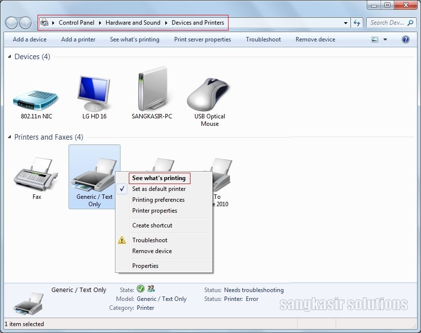 Drivers Printer Generic Text