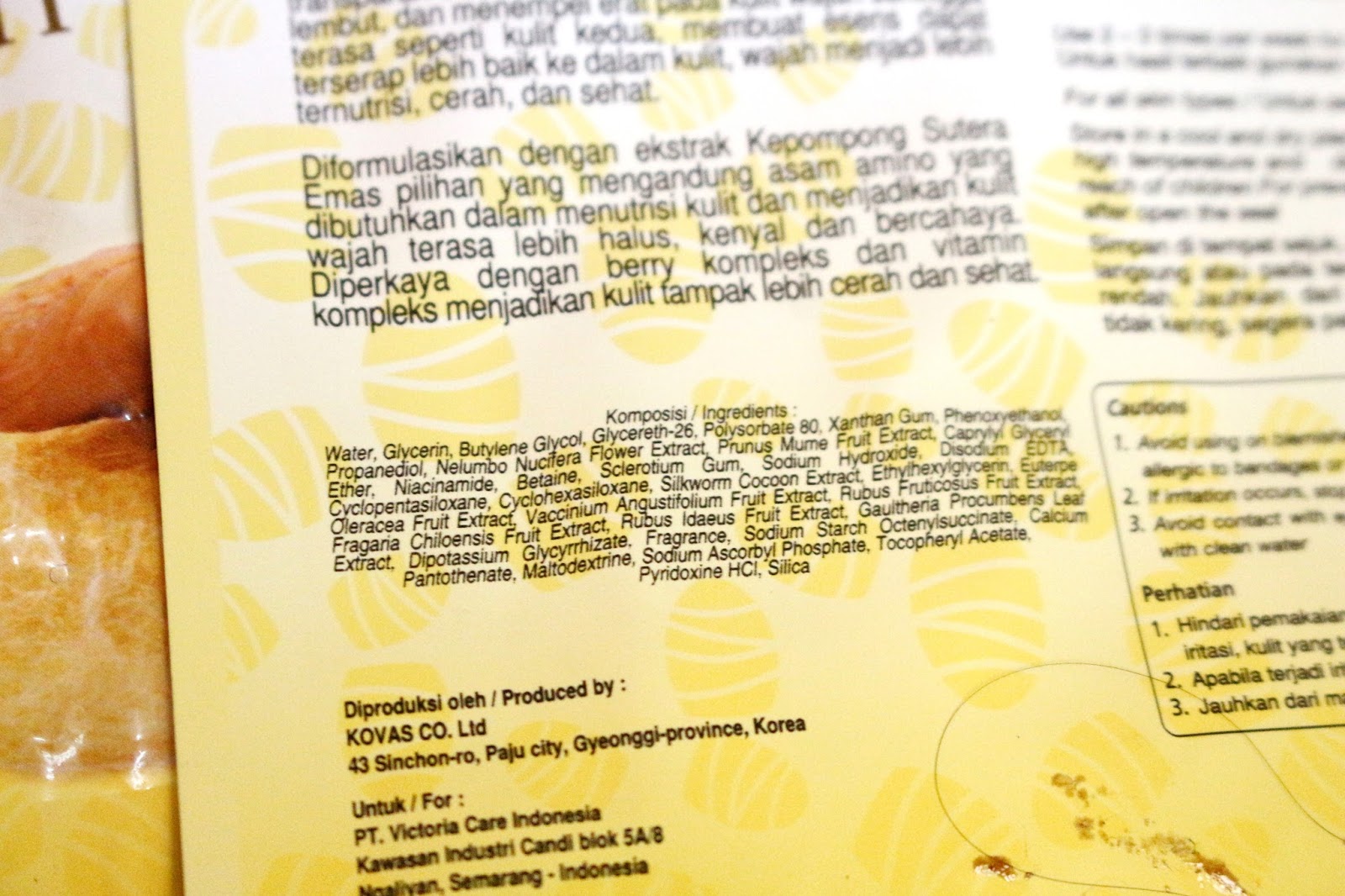 Download Uli Mayang Review Nuface Prominent Essence Facial Mask Gold Cocoon Brightening Effect Yellowimages Mockups