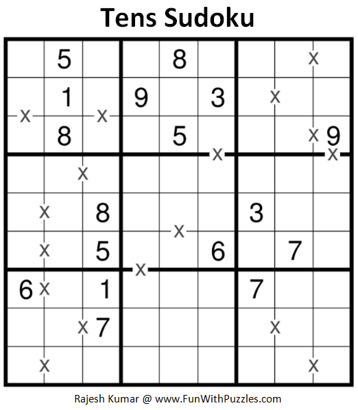 Tens Sudoku Puzzle (Fun With Sudoku #141)