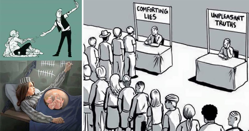 Disturbing illustrations which depicts the evils of modern society Do