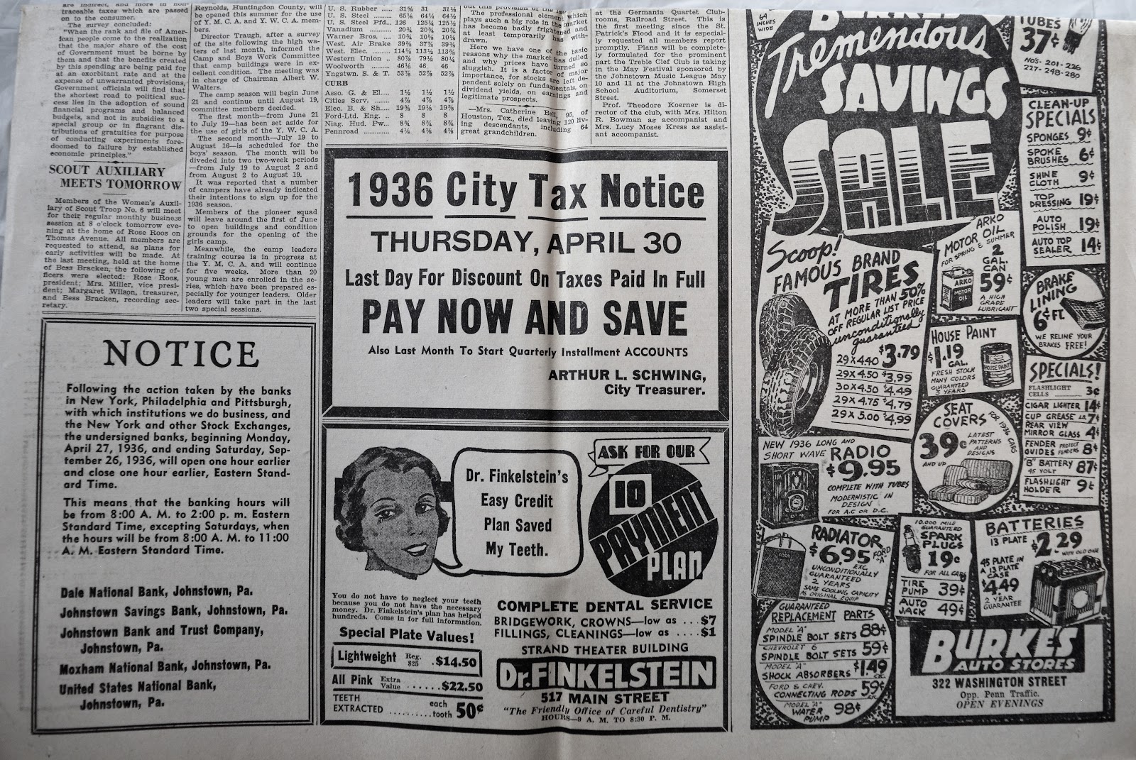 Old Johnstown Newspapers 27 April 1936 The Johnstown Democrat Morning Edition