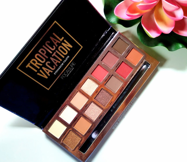Focallure Tropical Vacation Eyeshadow palette Review, Swatches