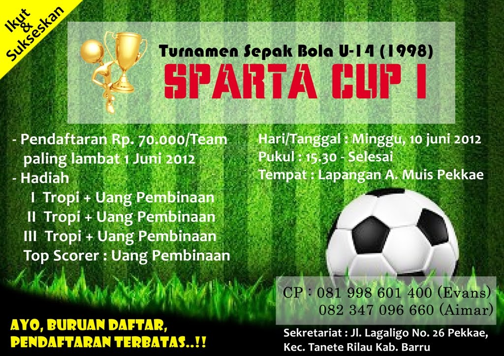 Desain: Pamflet Turnamen Sepak Bola U-14 Sparta Cup I 