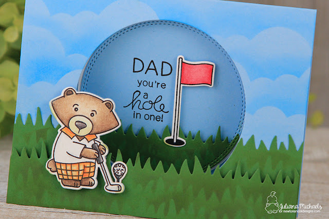 Dad You're A Hole In One Golf Father's Day Card by Juliana Michaels featuring Newton's Nook Designs Winston's Tee Time