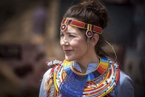 Crown Princess Mary donned traditional African dress in Kenya, she was joined by Danish Minister Ulla Toernaes