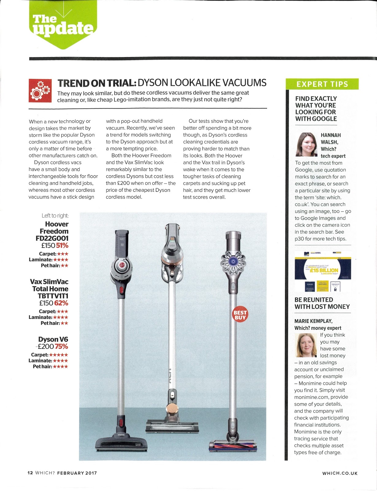 Which Febuary 2017 Vacuum Cleaners Test Lab