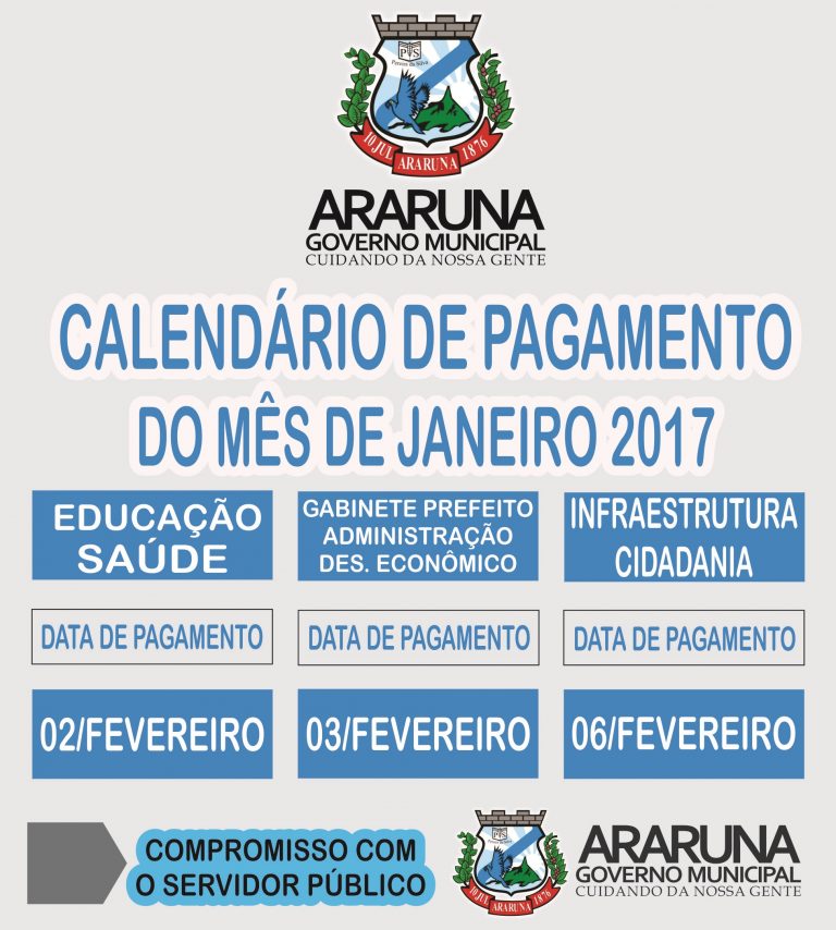Resultado de imagem para prefeitura de araruna divulga calendário