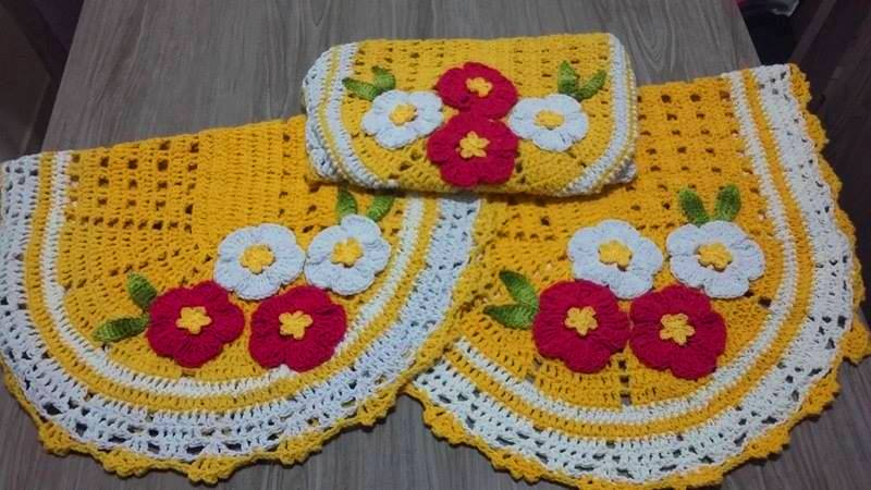 Noeli Croche e Ponto Cruz 2 Jogo de tapete para banheiro em crochê -> Croche Banheiro Simples Noeli Croche e Ponto Cruz 2 Jogo de tapete para banheiro em crochê -> Croche Banheiro Simples