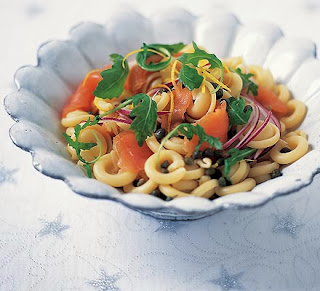 Pasta with Smoked Salmon Capers and Onions Recipe