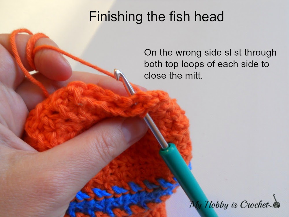 Fish Bath Mitt (star stitch) - Free Crochet Pattern with Tutorial