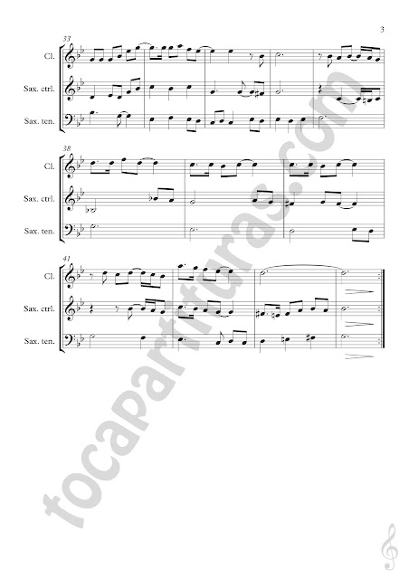 Partitura del Guion Score Zamba para No Morir para Cuarteto Sheet Music