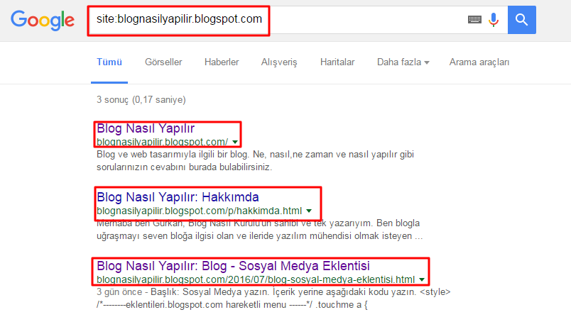Blog Nasil Yapilir Blog Indexlenmis Kayit Ve Yayinlara Nasil Bakilir