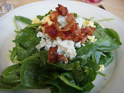 Spinach salad at Simon Pearce, Quechee, Vermont