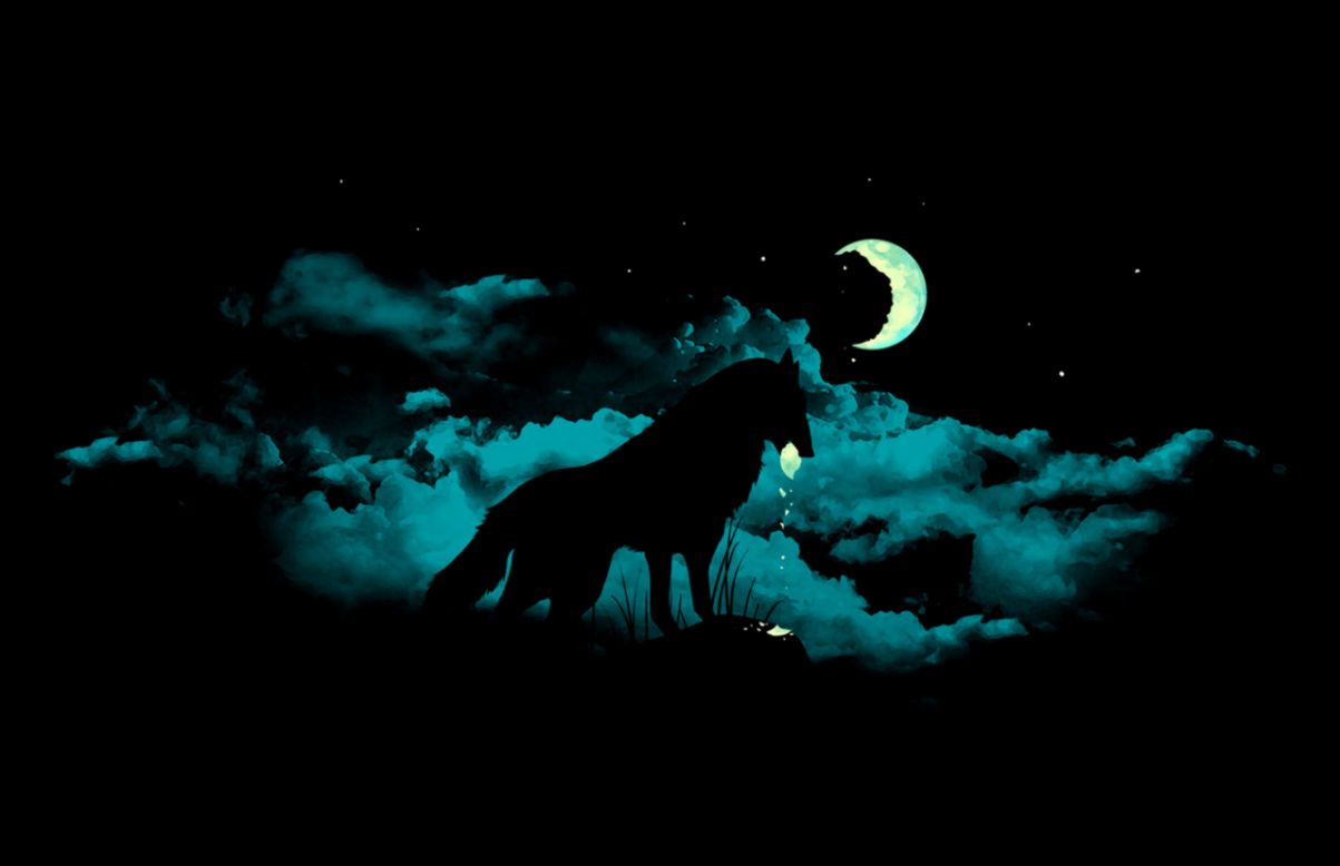 Moon Wolves Abstract Wallpaper Wallpapers Art