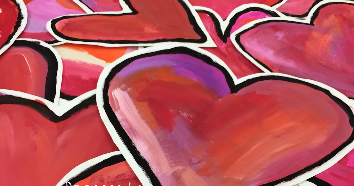 PAINTED PAPER Picasso's Rose Period Hearts... love, love, love