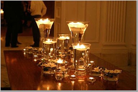wedding candle centrepieces