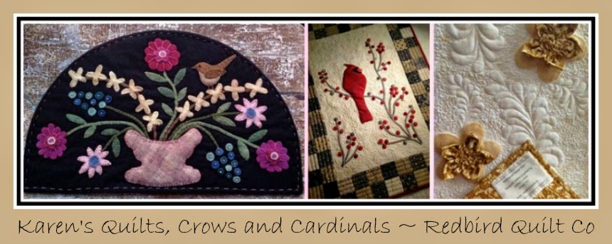   Karen's Quilts, Crows and Cardinals