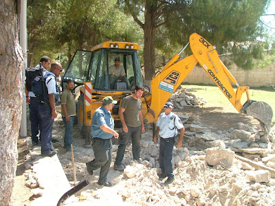 Tractor at work on Temple Mount