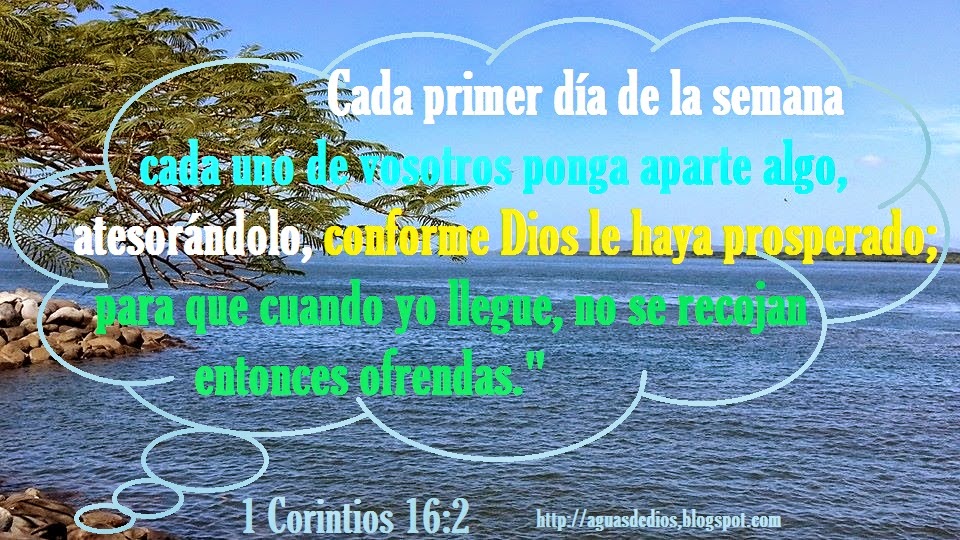 Compartamos la Palabra de Elohim Cada primer día de la semana cada uno de vosotros ponga aparte