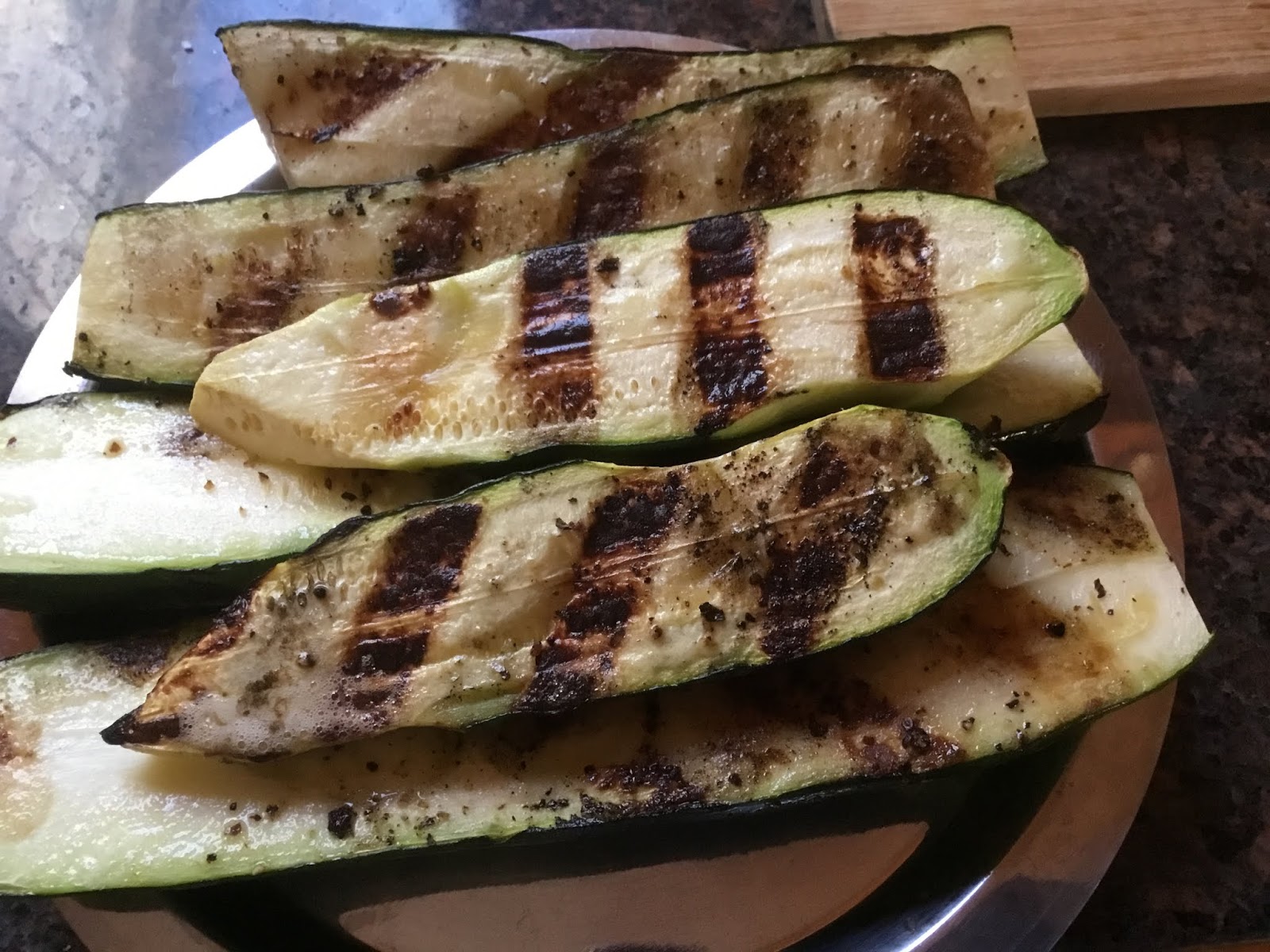 Home on my Range Grilled Zucchini with Goat Cheese and Basil Vinaigrette