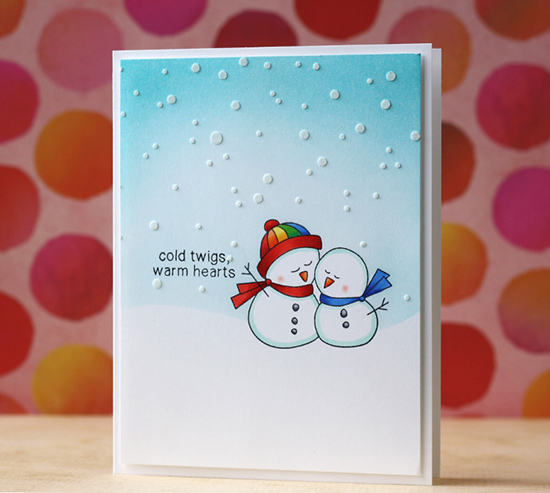 Snowman Couple card by Laura Bassen | Frozen Friends Snowman stamp set by Newton's nook Deisgns