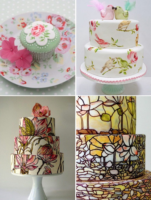 Noiva SJC: Bolo de casamento pintados à mão Noiva Sjc: Bolo De Casamento Pintados À Mão
