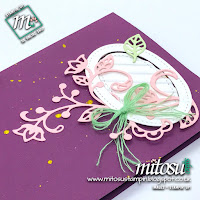 Stampin' Up! Flourish Thinlits Card Idea. Order Craft Products from Mitosu Crafts UK Online Shop