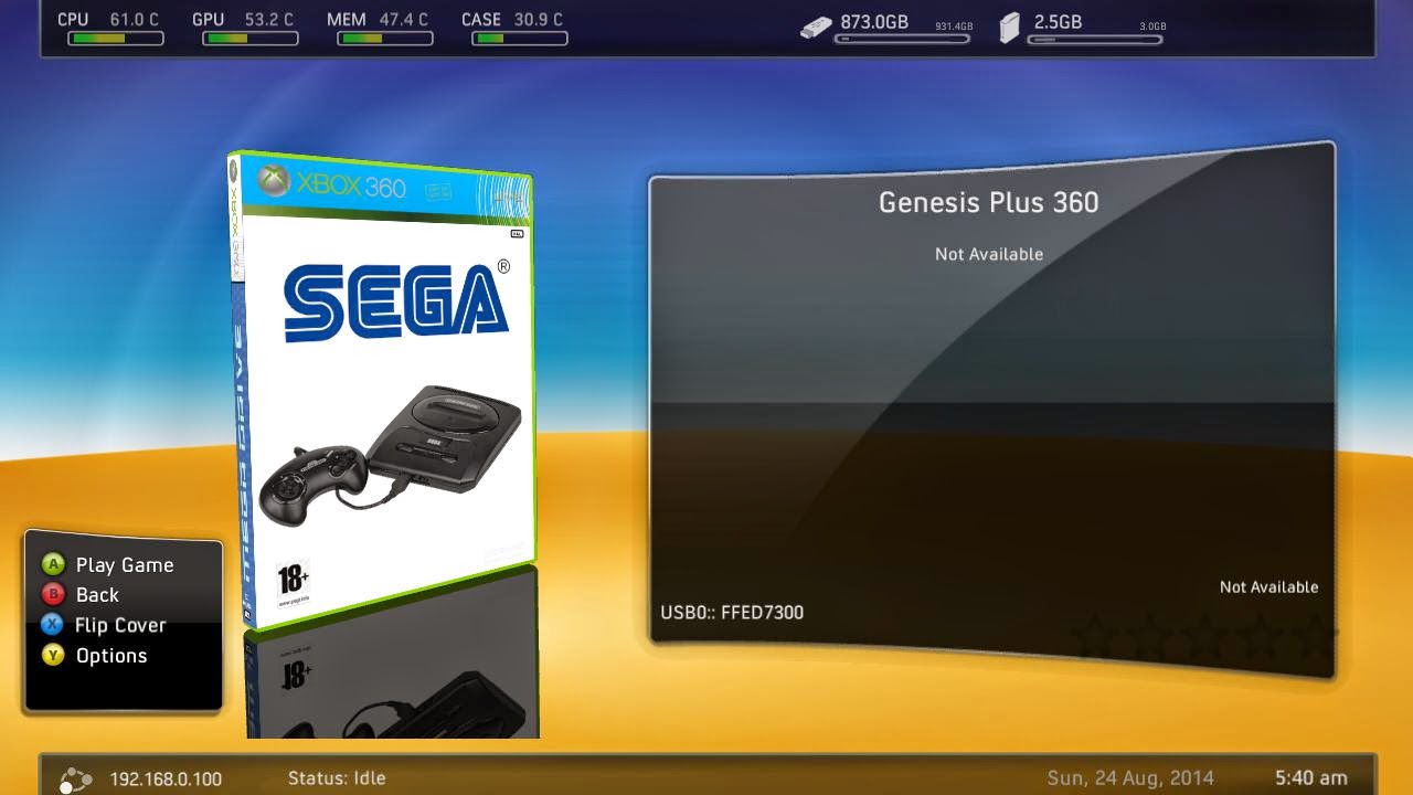 XBOXRGHFACIL Genesis Plus 360 + 1070 Roms