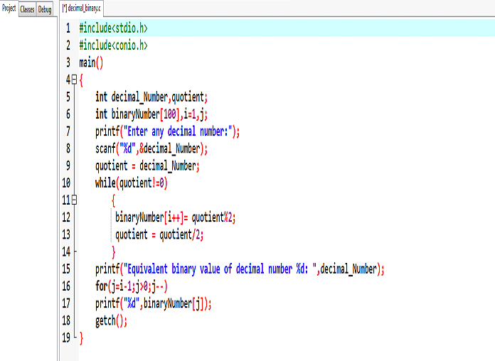 Write a Program to Convert Decimal to Binary