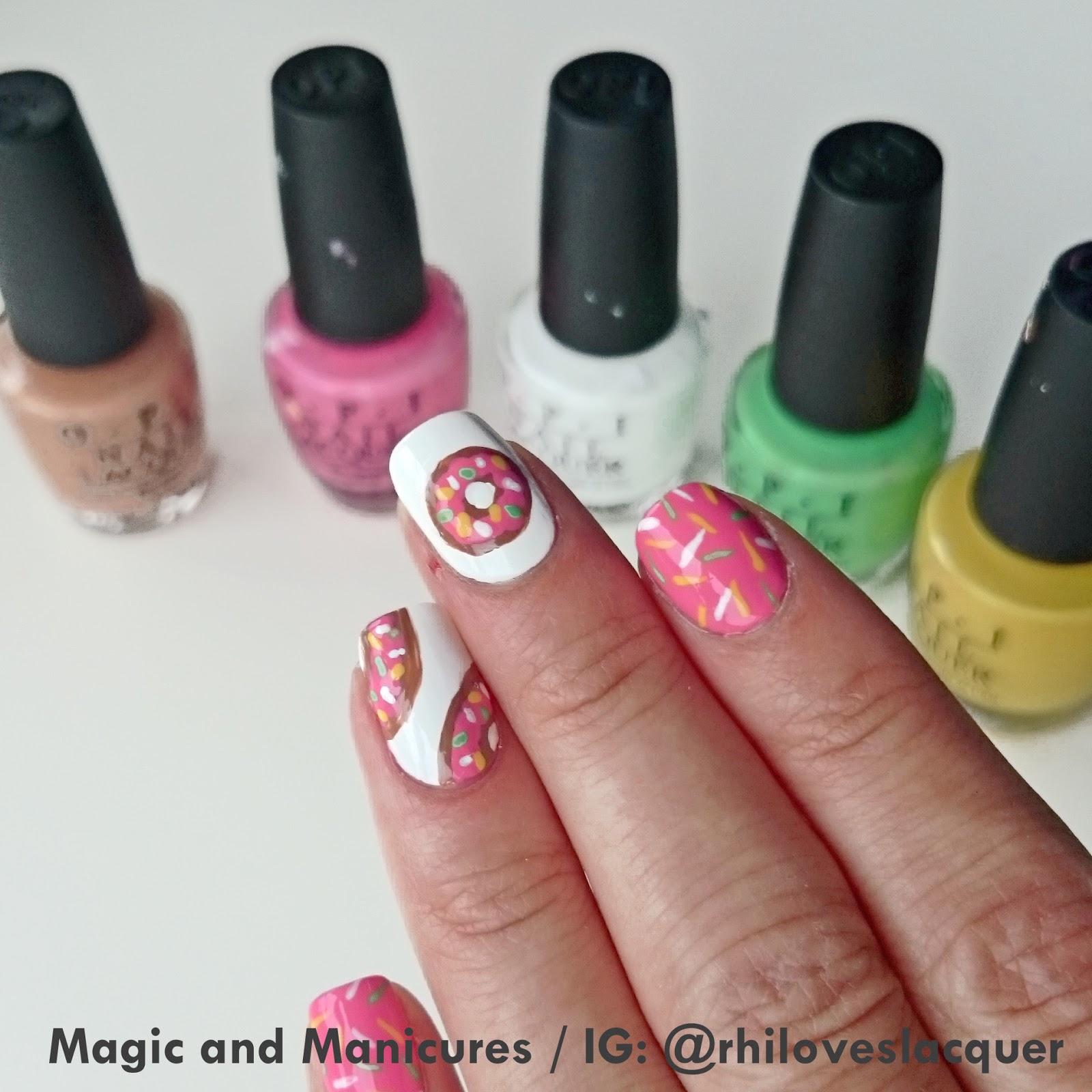 Magic and Manicures Doughnut Nails for the 'Glam Nails Challenge'