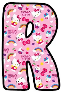 Abecedario de Hello Kitty en Fondo Rosa. Pink Alphabet with Hello Kitty.