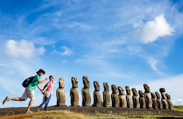 第6站： 南美洲｜智利 Chile, 復活節島 Easter island：摩艾Moai 排排站