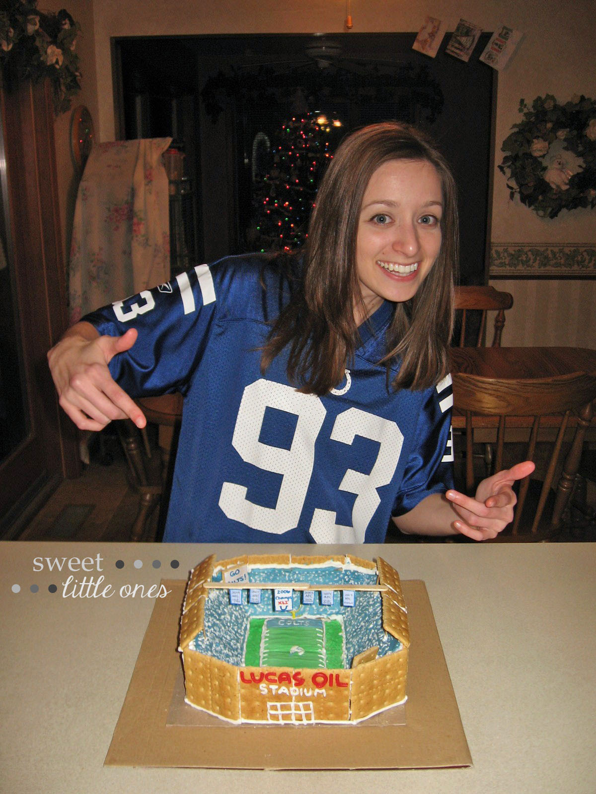 Favorite Family Christmas Traditions - Gingerbread House Making Party - Lucas Oil Stadium Go Colts - www.sweetlittleonesblog.com